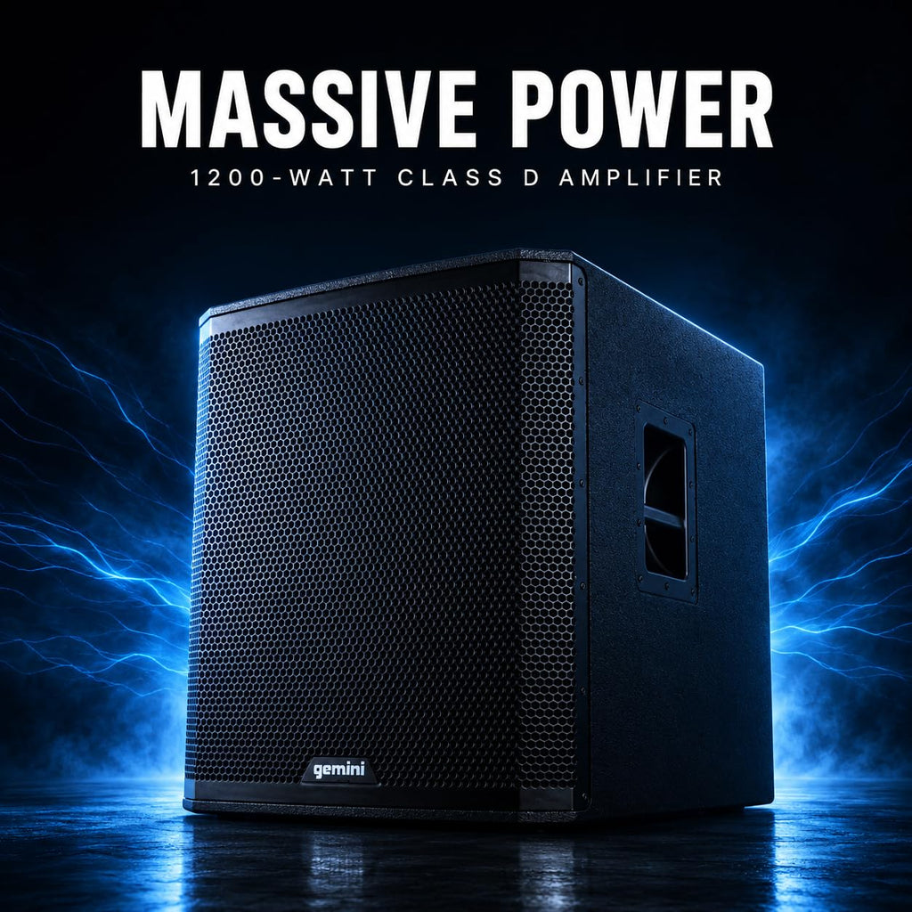 18" Powered Subwoofer, 1200 Watts, Bluetooth TWS B476
