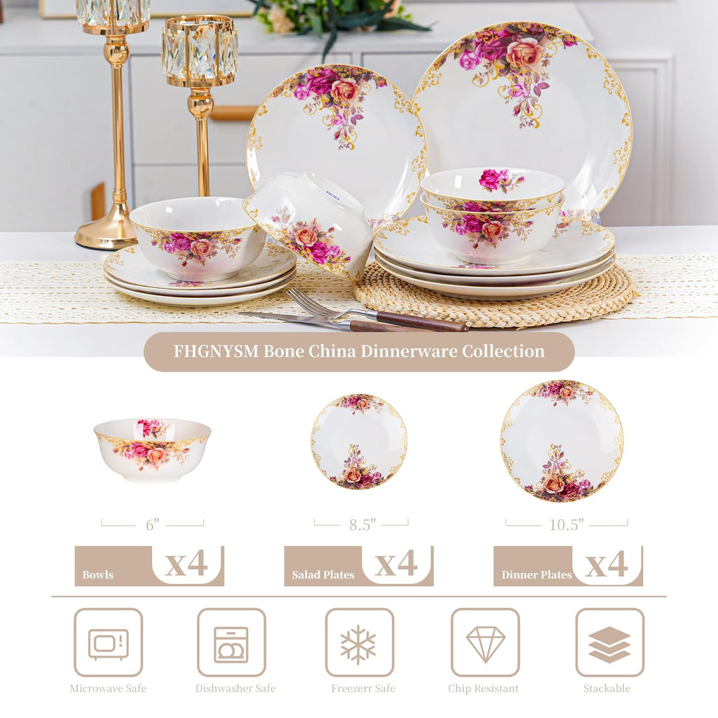 White 12 Piece Porcelain Dinnerware Set Z652888