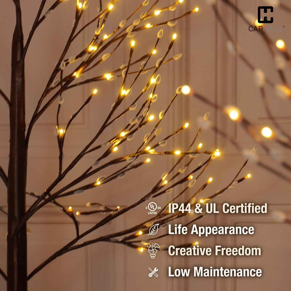 8FT Lighted Willow Twig Tree with 240 Warm White LED Lights F7939