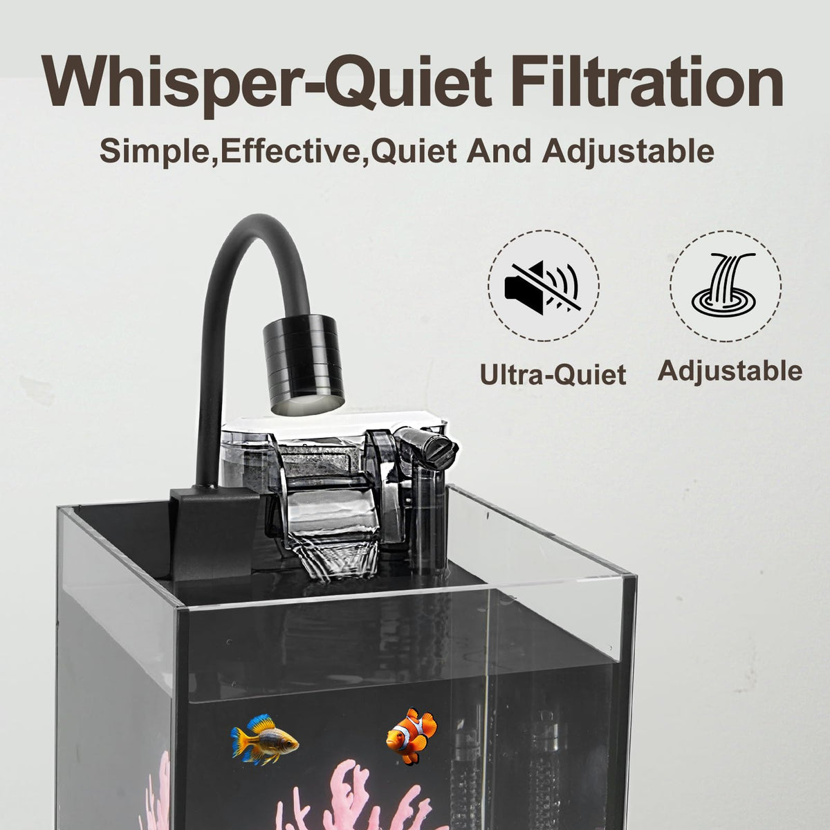 1.2 Gallon Rimless Glass Aquarium Tank Kit with Filter O32663