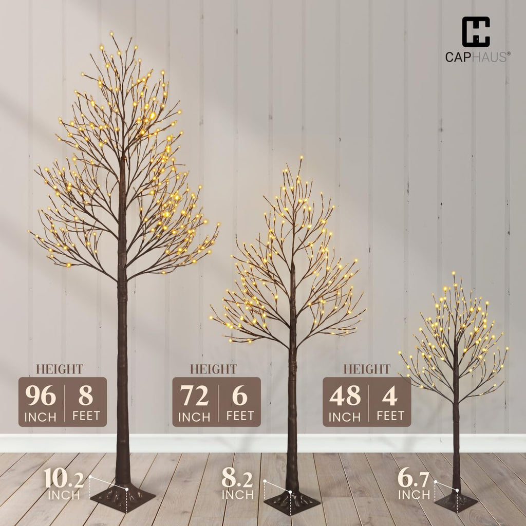 8FT Lighted Willow Twig Tree with 240 Warm White LED Lights F7939