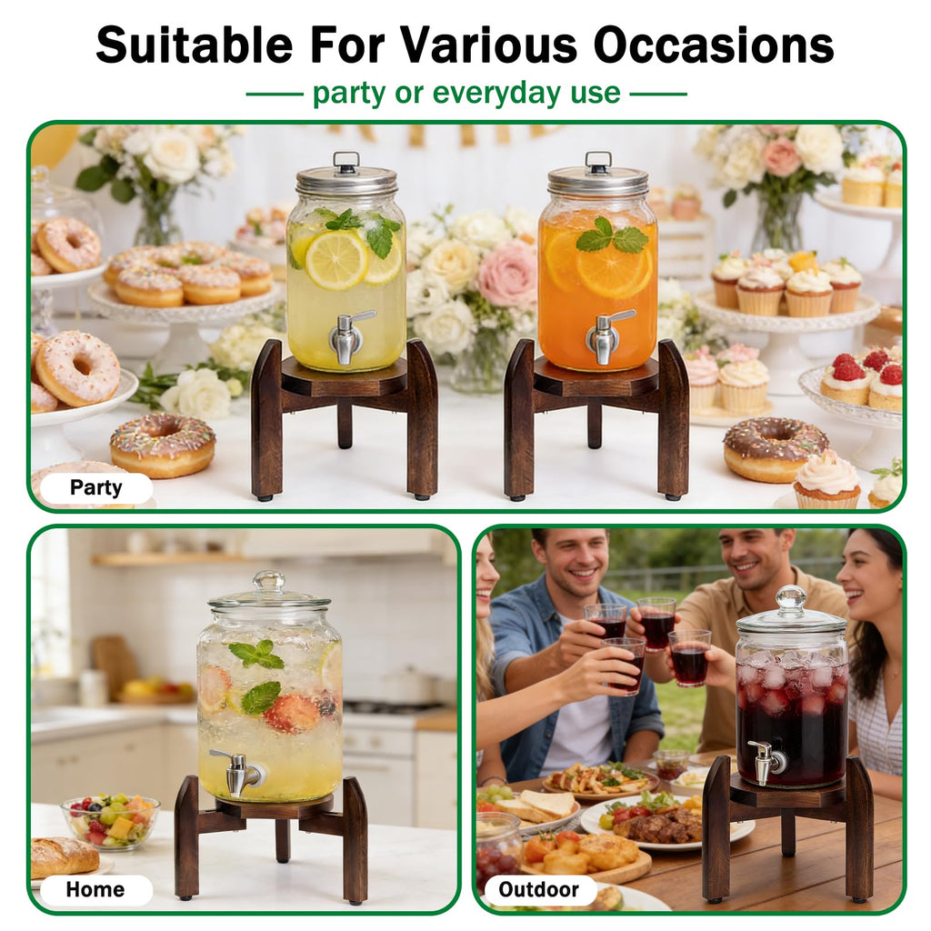Adjustable Solid Wood Drink Dispenser Stand C865