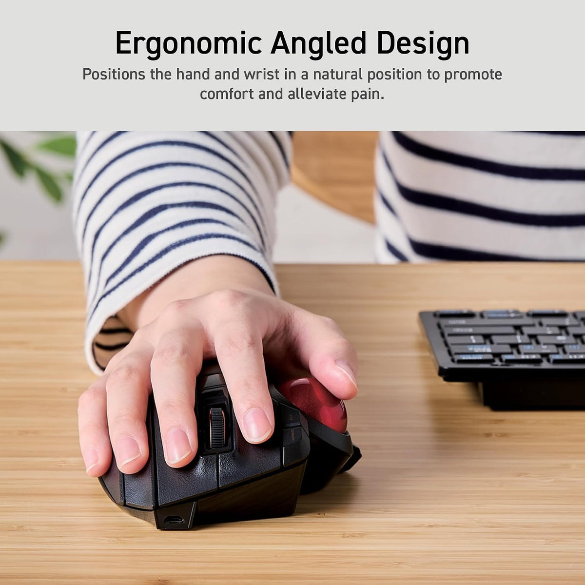 Wireless Ergonomic Thumb Control Trackball Mouse U852