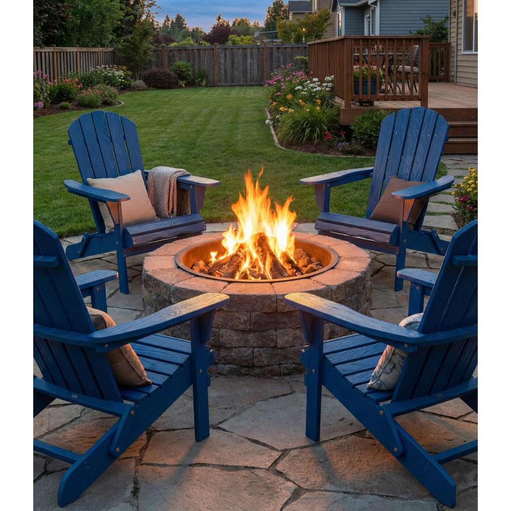 Folding Solid Cedar Wood Adirondack Chair M19500