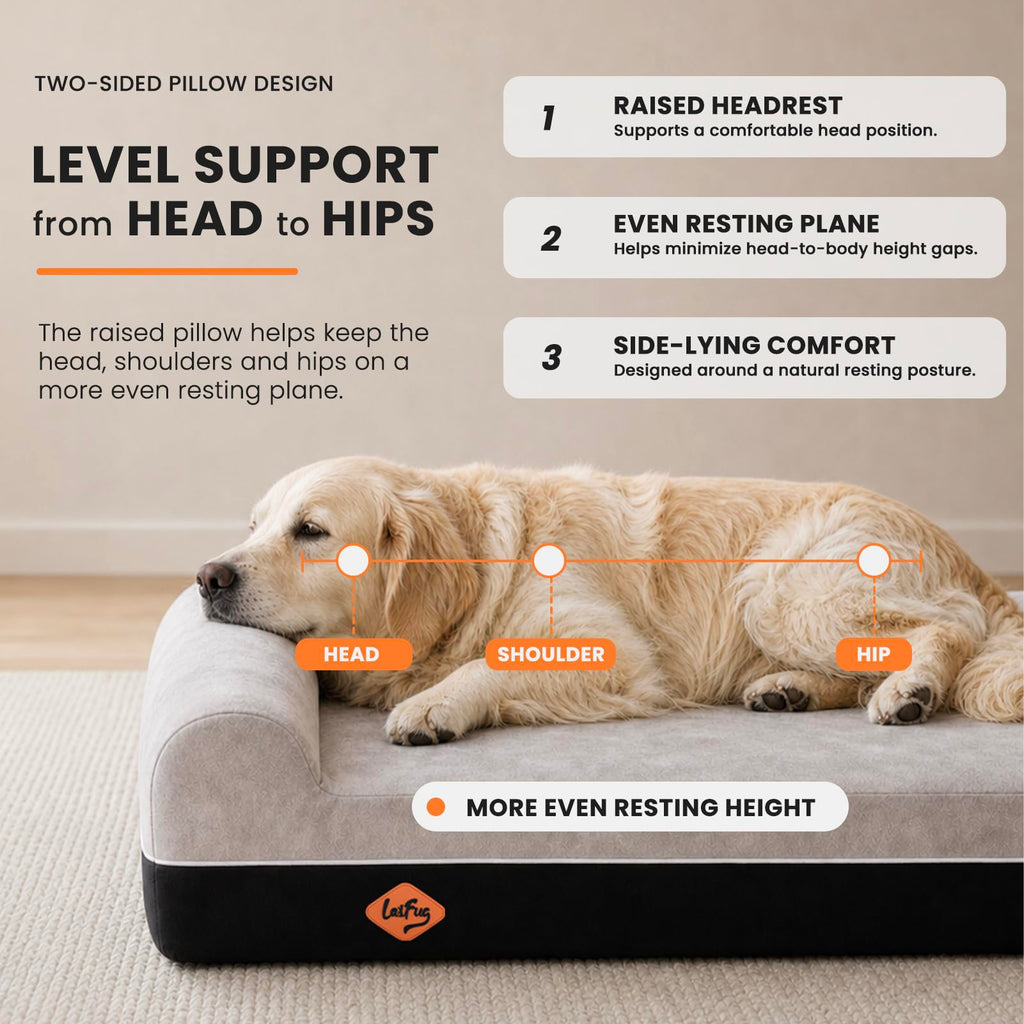 Slate Grey Memory Foam Orthopedic Dog Bed D9372
