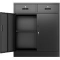 Black Metal Storage Cabinet with 2 Drawers E358914