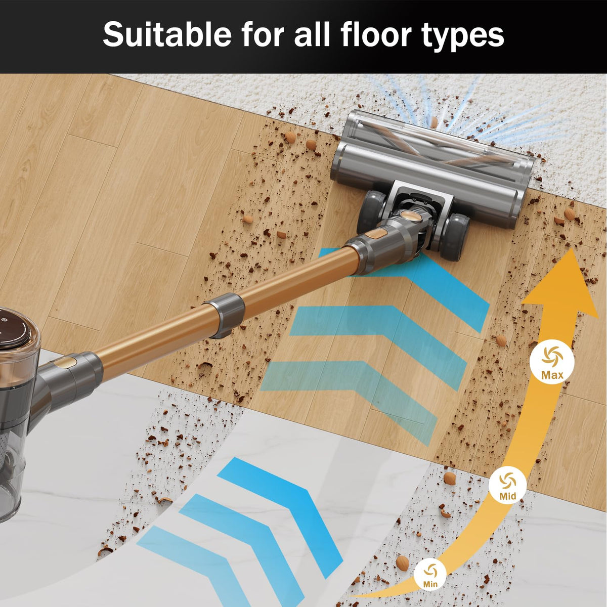 Cordless Stick Vacuum Cleaner 10-in-1 Lightweight 45mins Runtime L687931