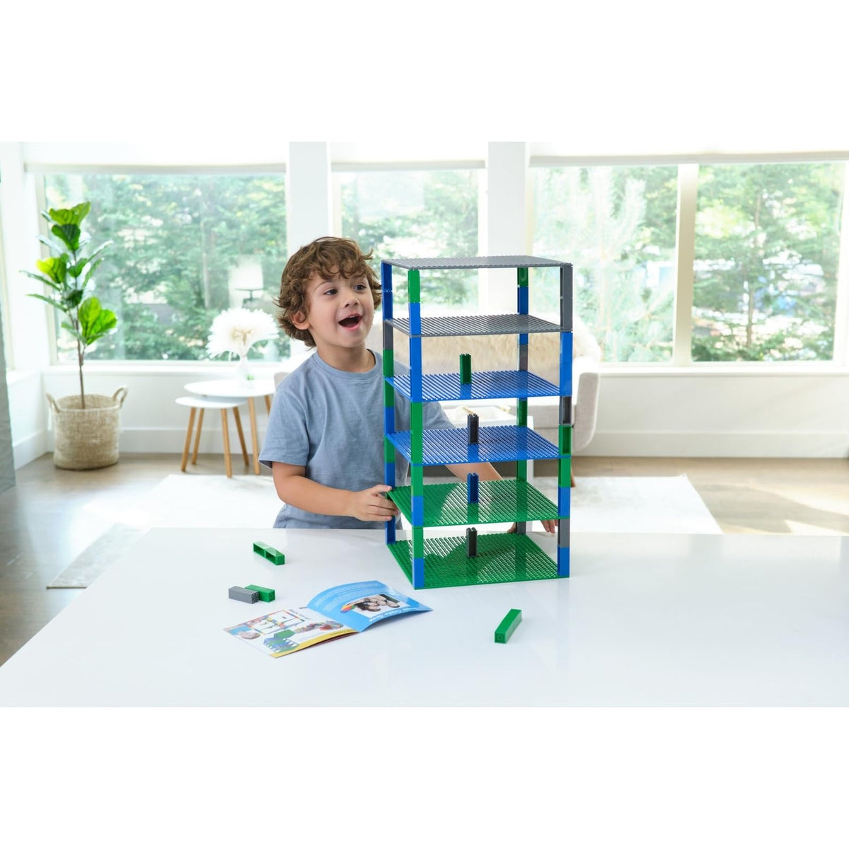 10 x 10 in 6 Baseplates with 50 Stackers Building Toy Blocks M6905