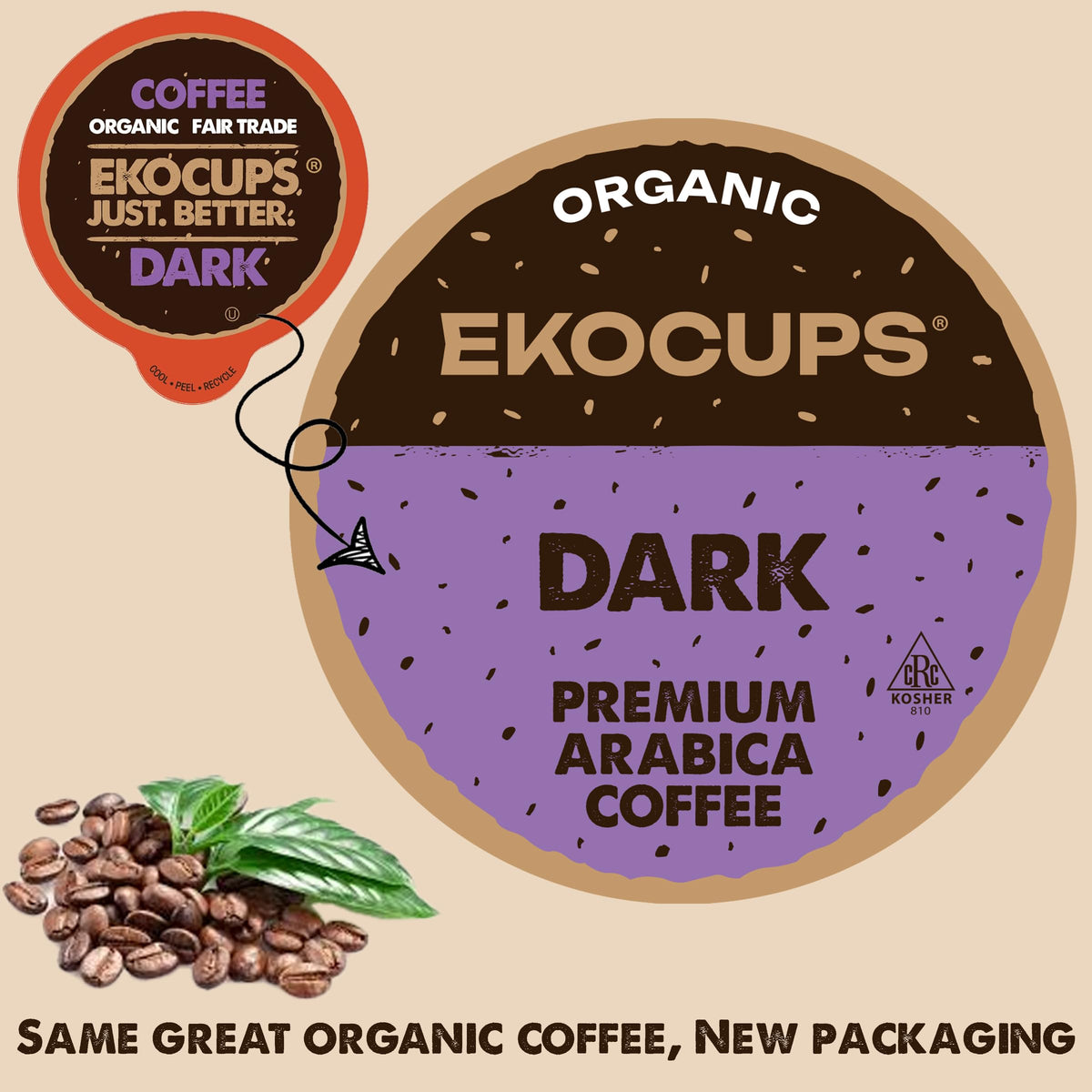 Organic Dark Roast Coffee Pods, 40 Recyclable Capsules Y49099