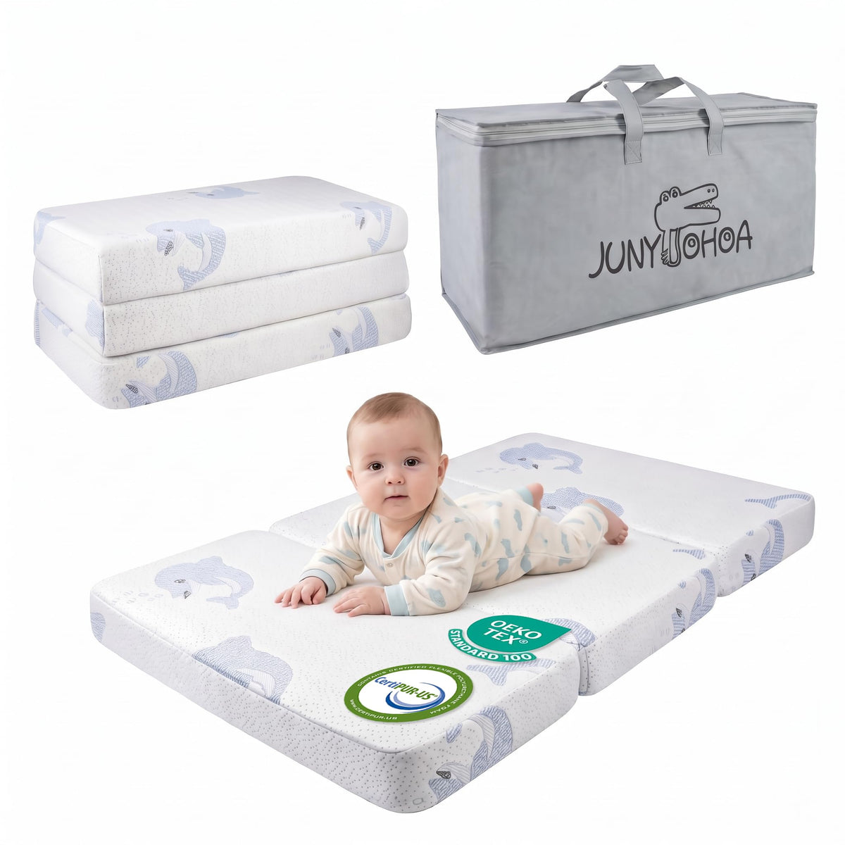 Trifold Pack and Play Mattress Topper, 38x26 Dual Firmness K7786