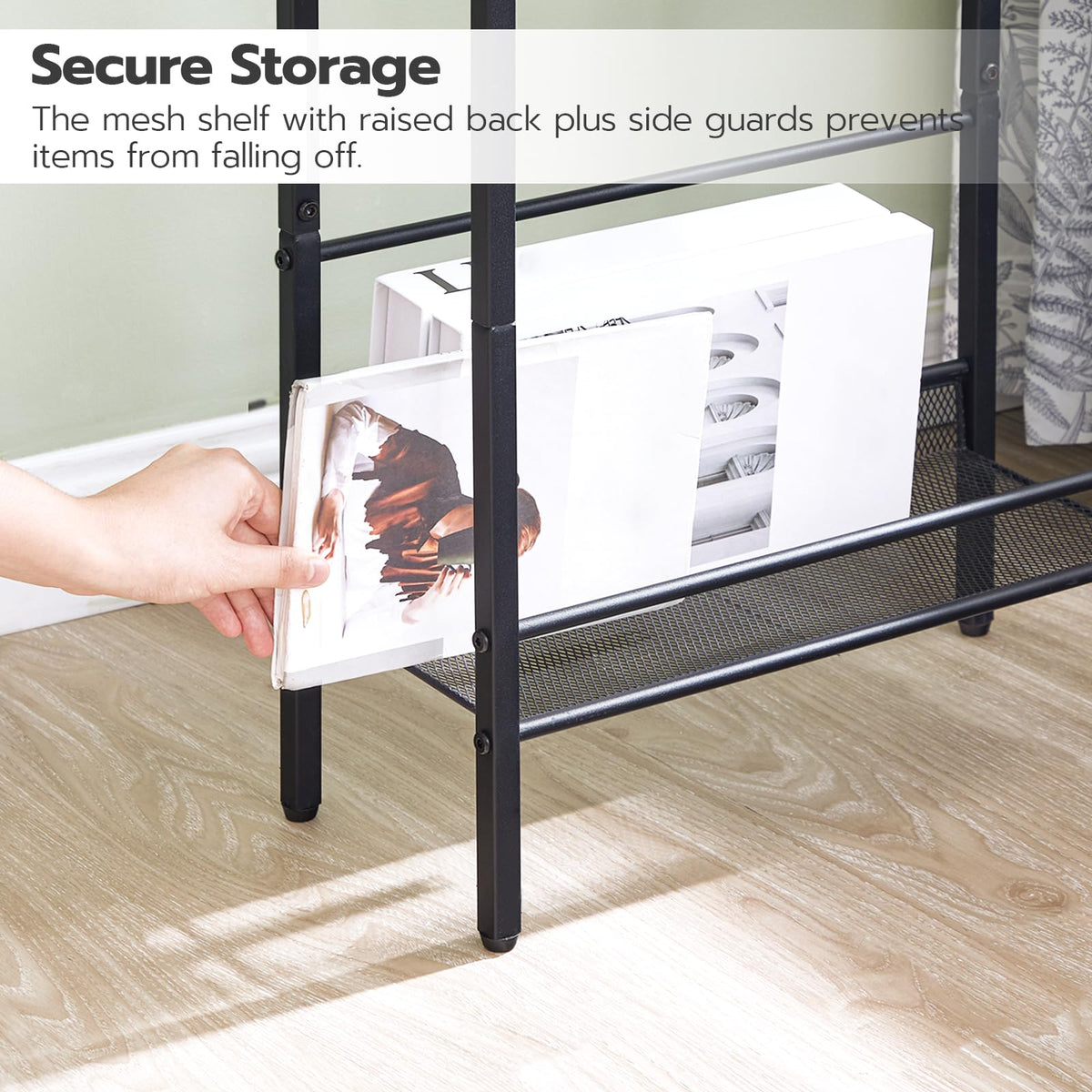 Small Narrow Side Table with Charging Station and Storage Shelf P485644
