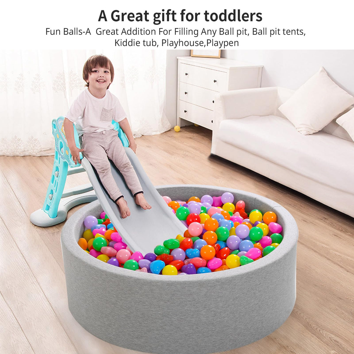Pack of 100 200 500 BPA Free Non-Toxic Crush Proof Play Balls L95431
