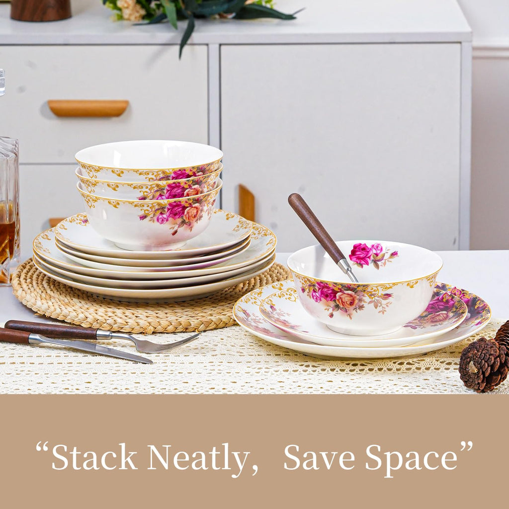 White 12 Piece Porcelain Dinnerware Set Z652888