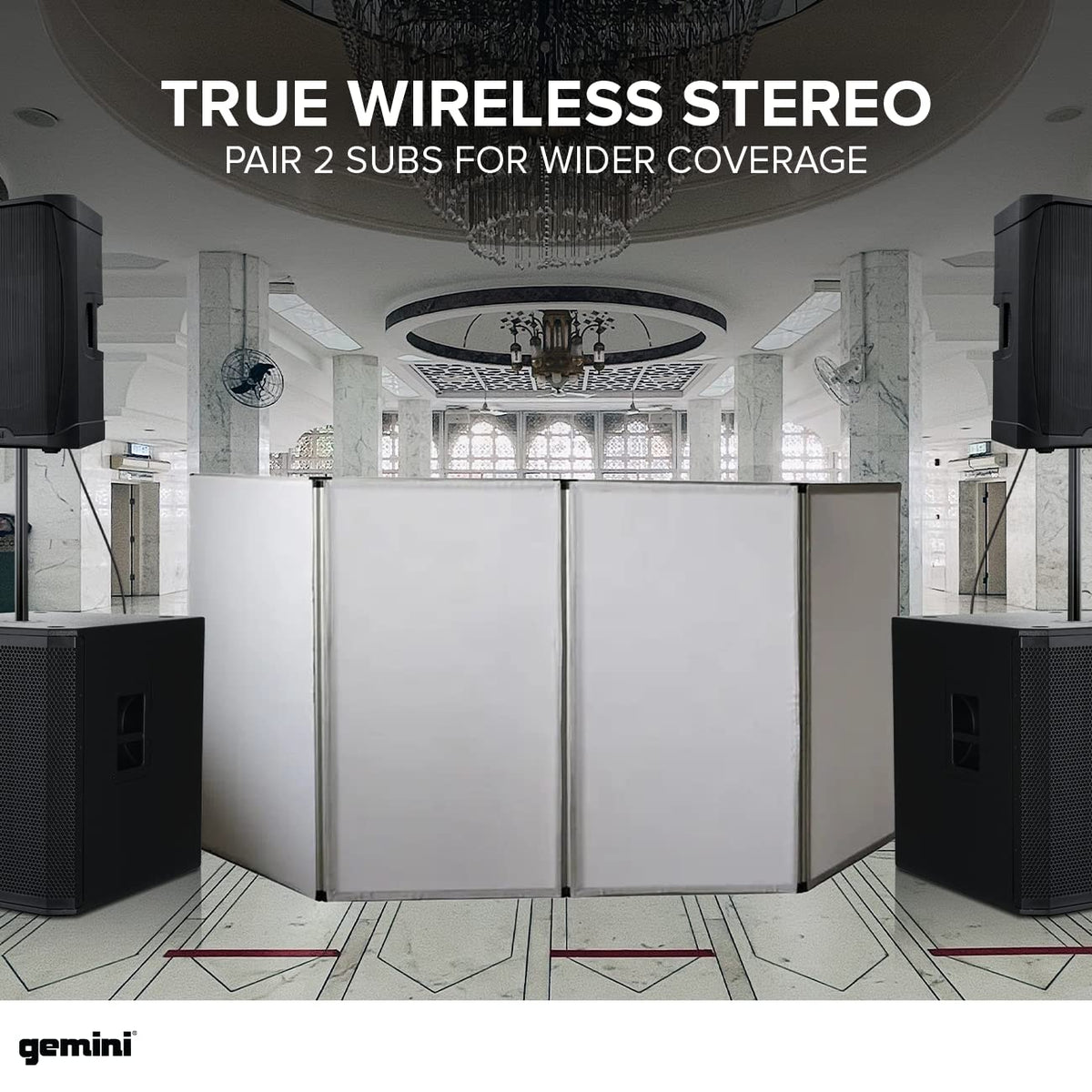 18" Powered Subwoofer, 1200 Watts, Bluetooth TWS B476