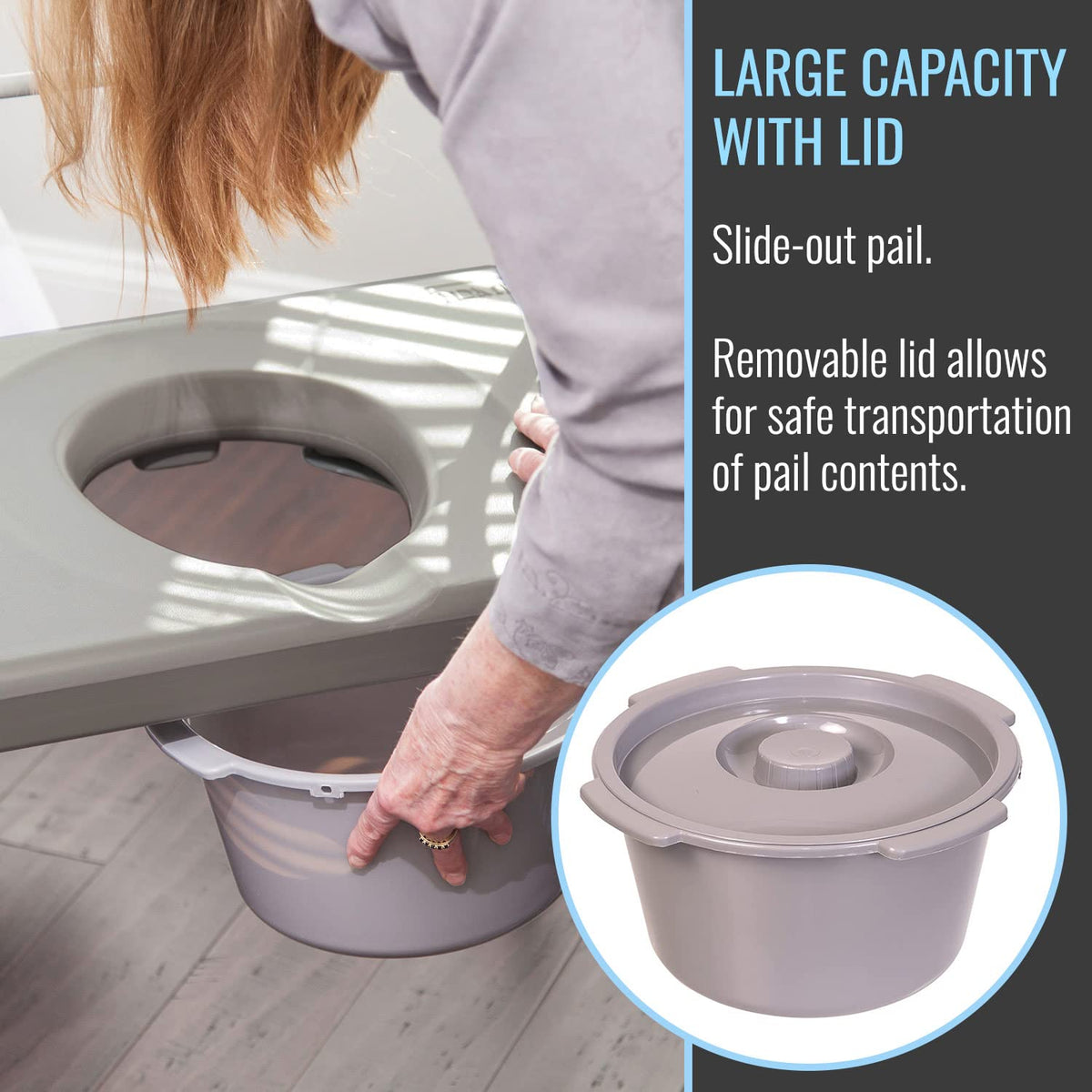 Portable Bedside Commode Chair with Handles O500