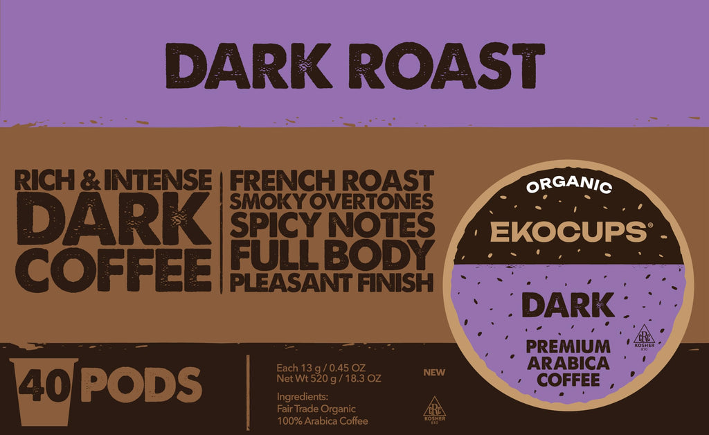 Organic Dark Roast Coffee Pods, 40 Recyclable Capsules Y49099