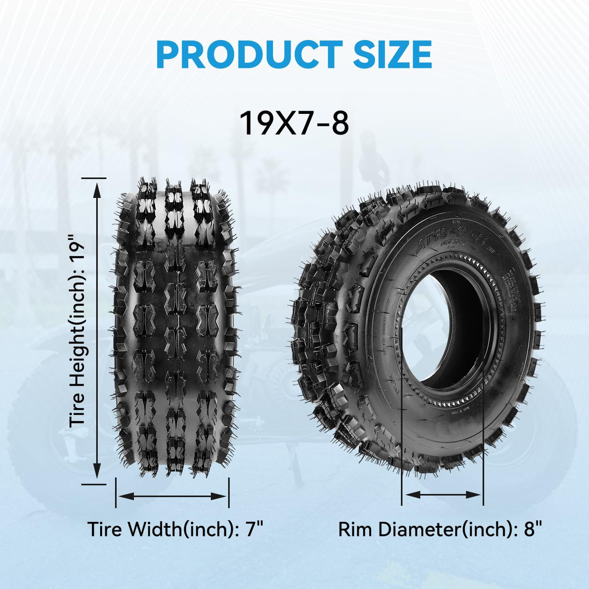 19x7-8 Mini Bike Tire Tubeless E42243