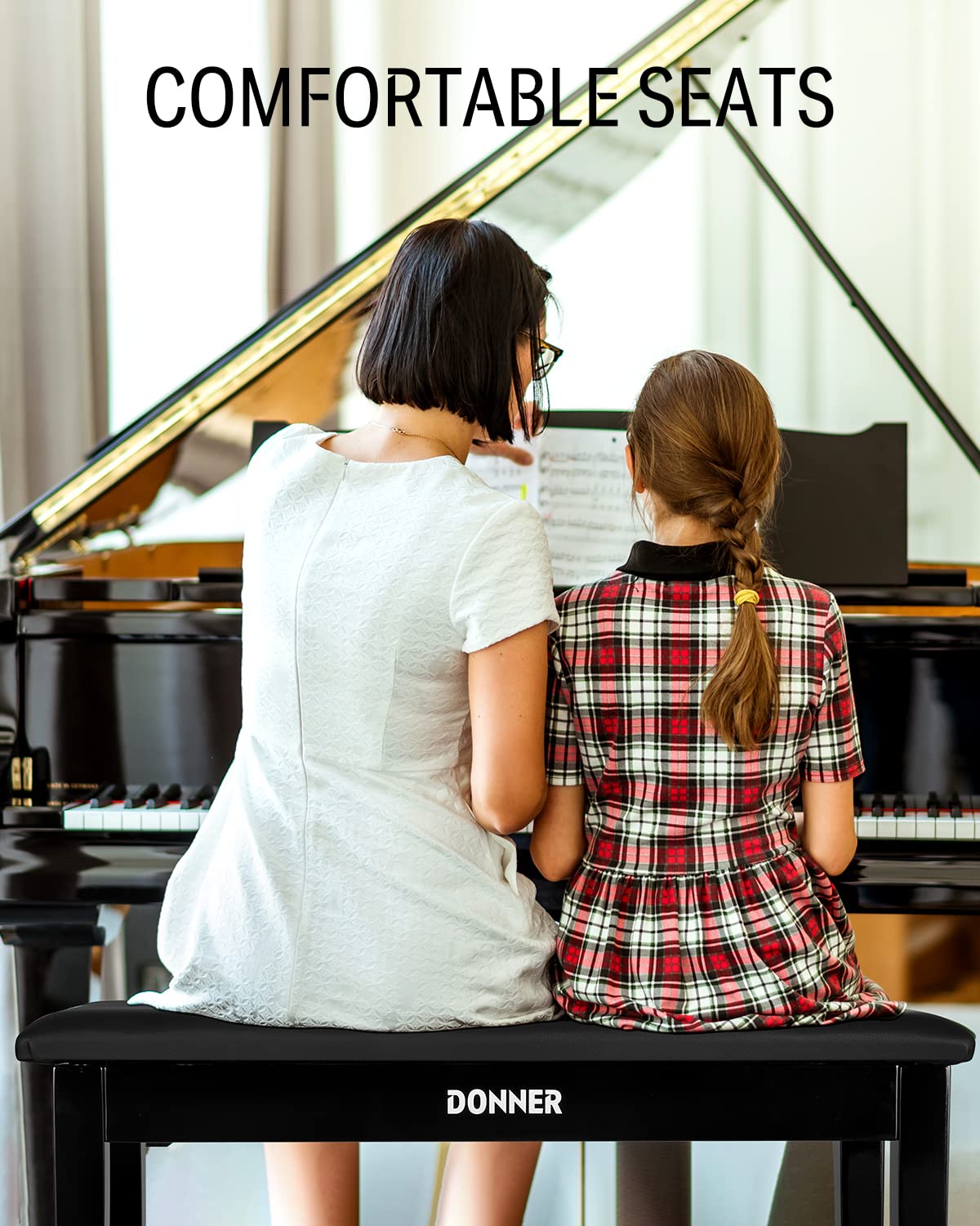 88 Key Graded Weighted Digital Piano with Storage Piano Bench M7836