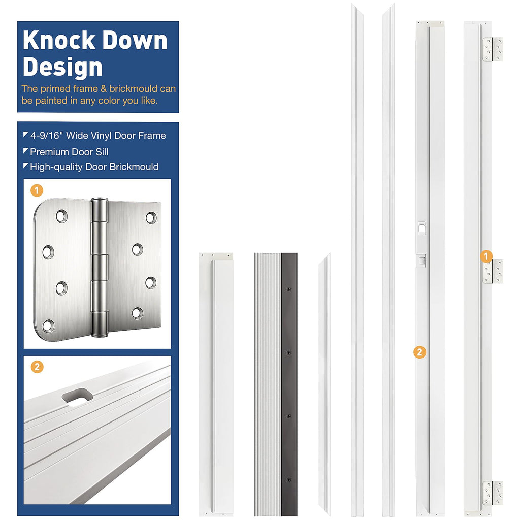 36" x 80" Fiberglass Left-Hand Inswing Entry Door A9597