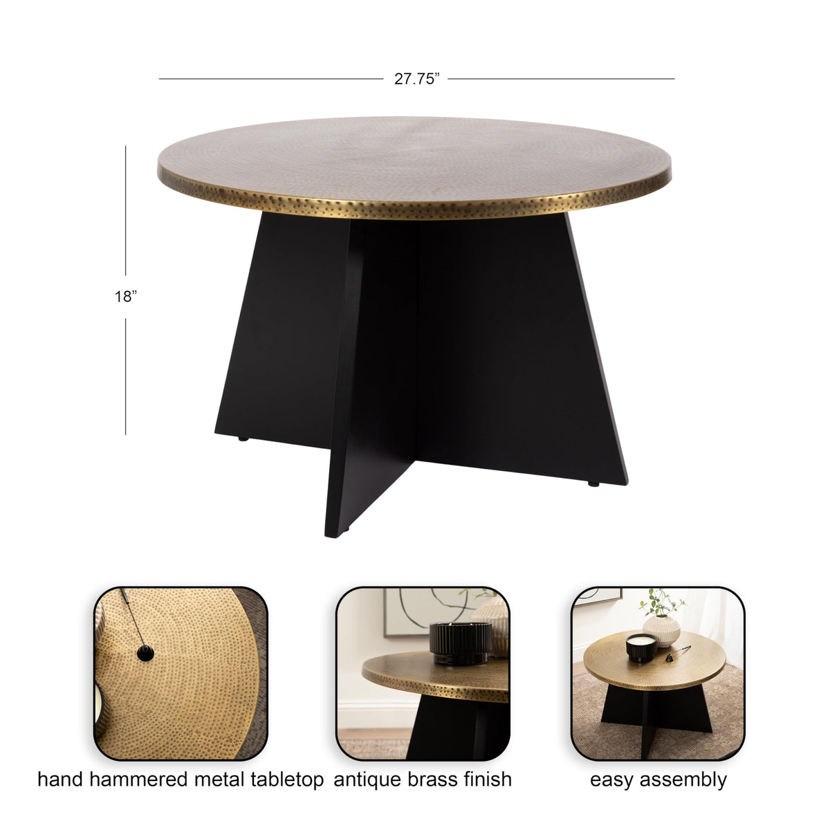 Round Hammered Metal Coffee Table M58132
