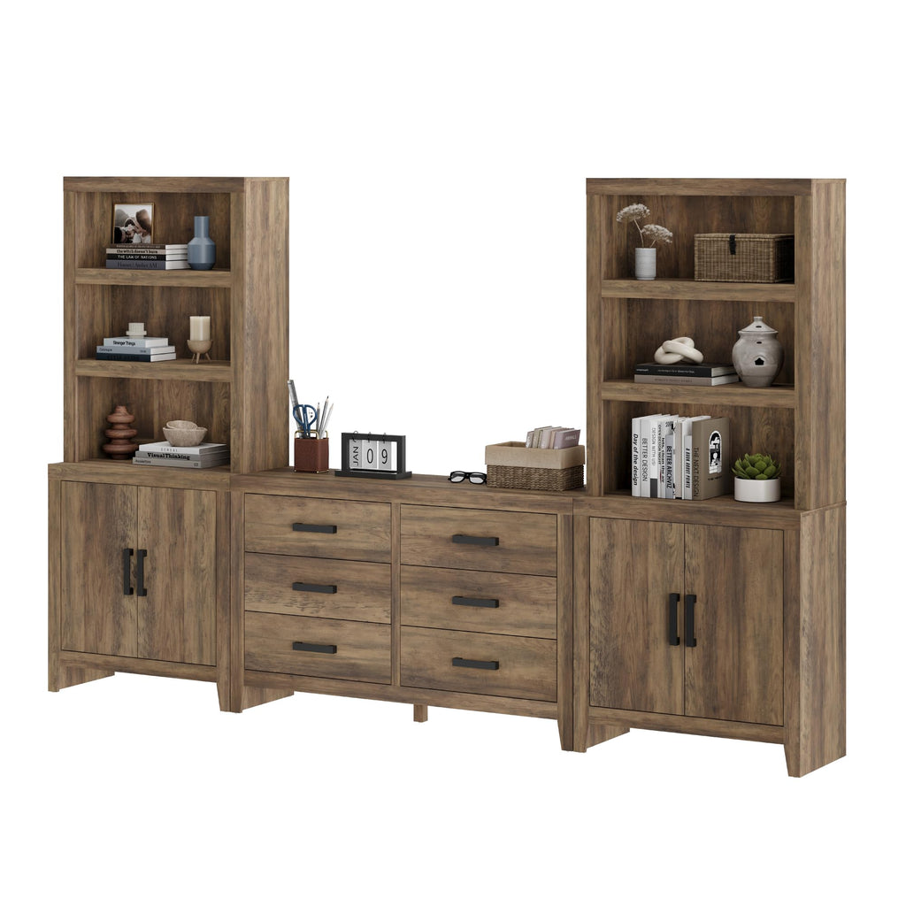 4-Piece Modular Entertainment Center with Bookshelves M539724