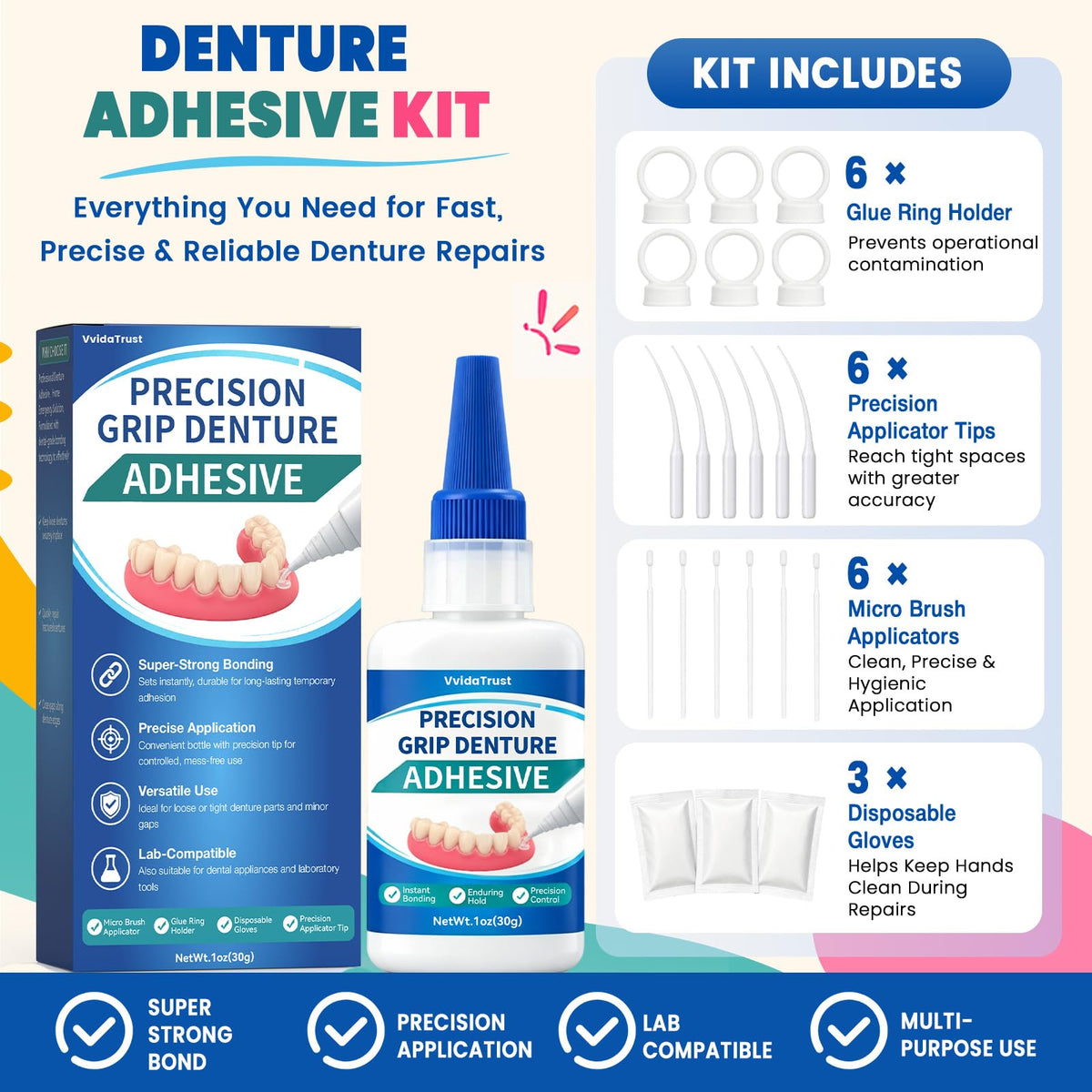 Dental Lab Instant Bonding Dental Glue 1oz F168