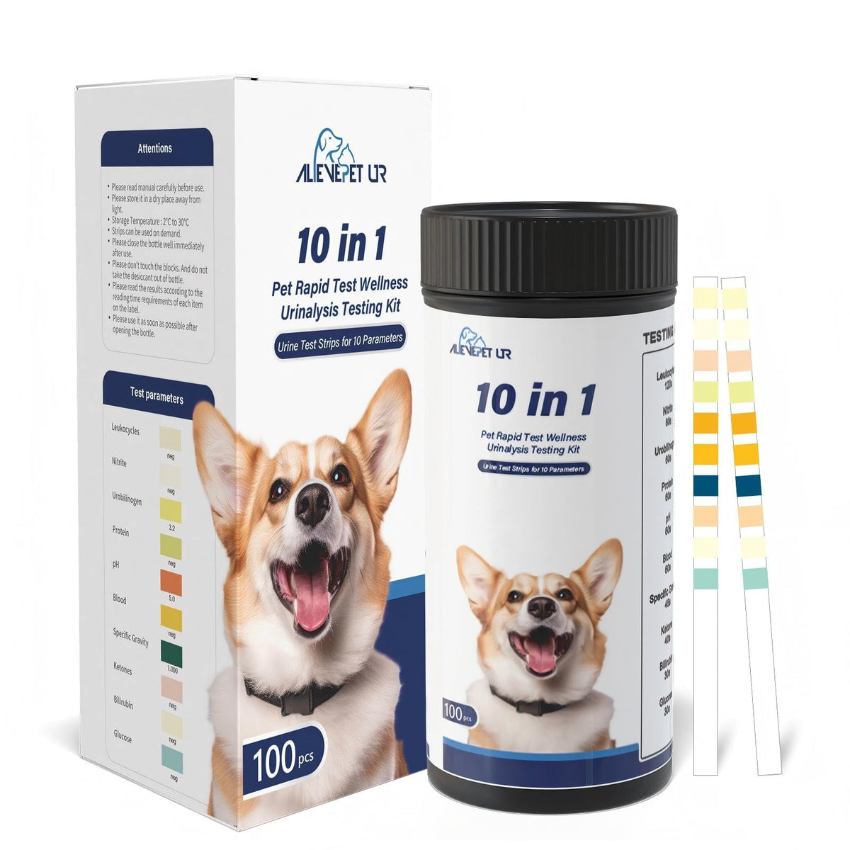 10 Parameter Urinalysis Test Strips 100ct V33729