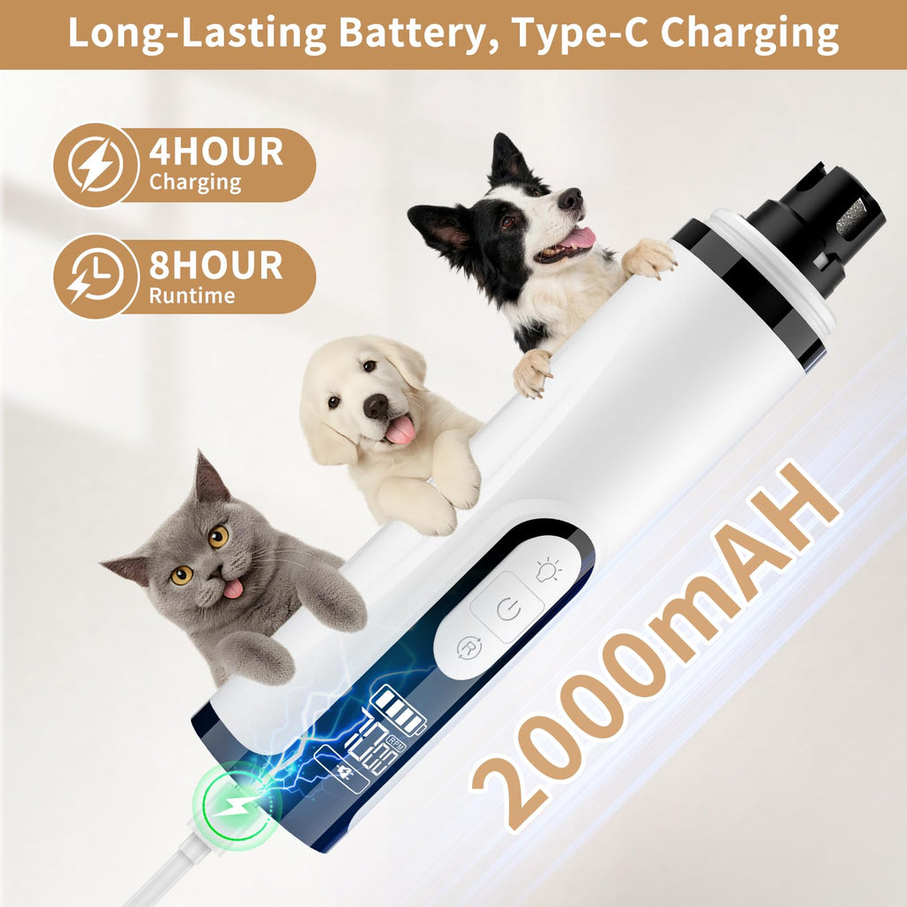 Quiet Dog Nail Grinder with Guard & 2 LED Lights E529