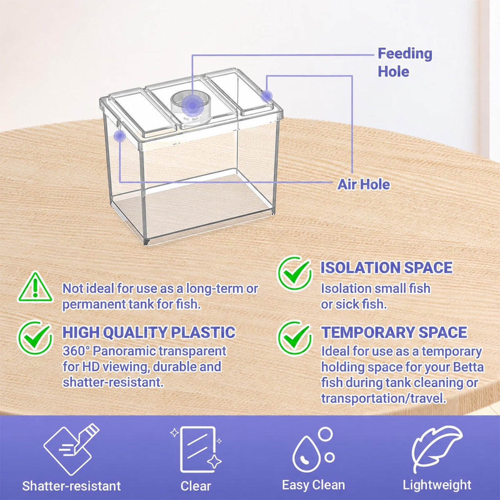 Mini Betta Fish Tank Kit with LED Light Base Q34041
