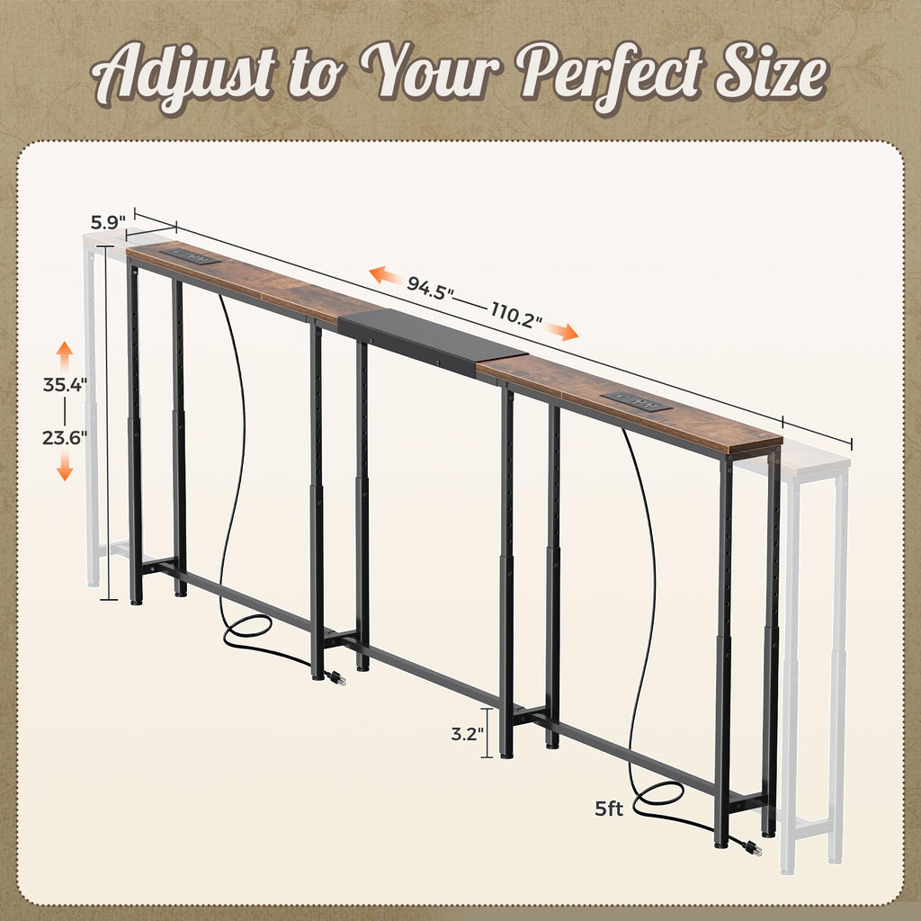 Narrow Console Table with Power Outlets & USB-C Z6734