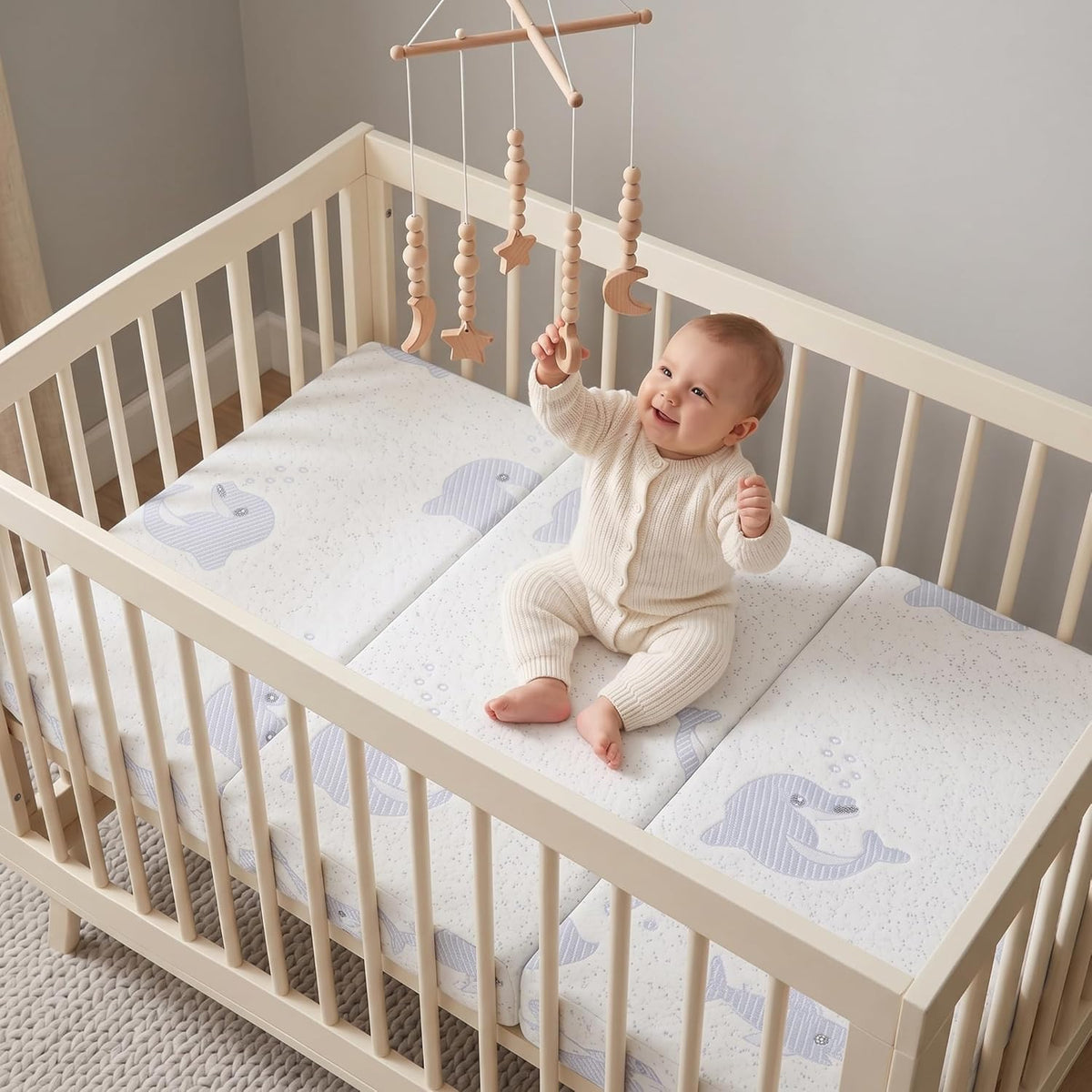 Trifold Pack and Play Mattress Topper, 38x26 Dual Firmness K7786
