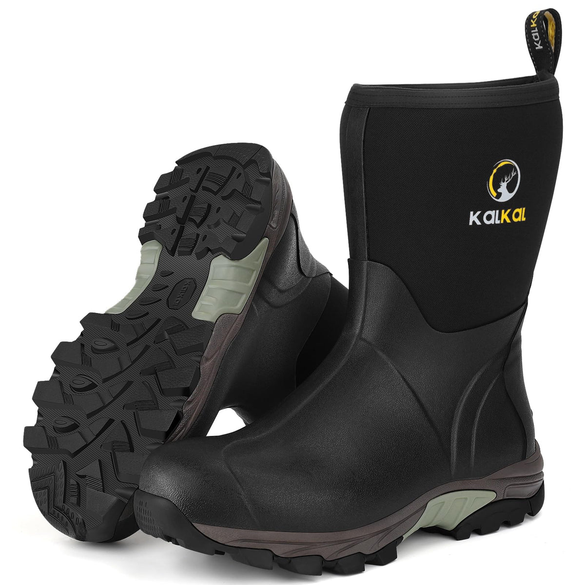 Waterproof Insulated Mid Calf Rubber Boots N78311