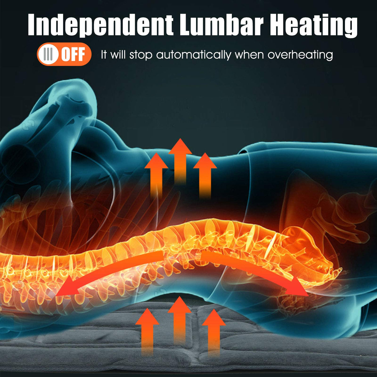 Massage Mat with 10 Vibrating Motors Heating Pad Q11080