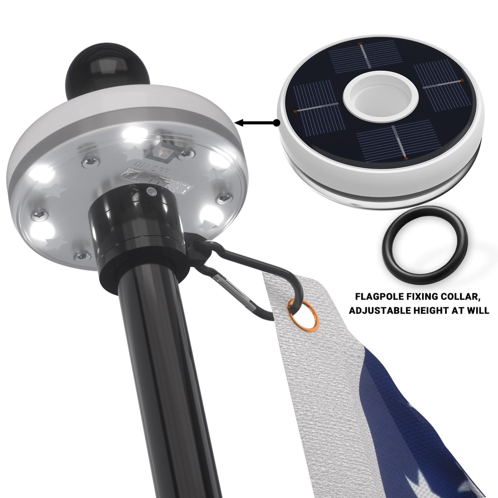 7FT Flag Pole Kit with Solar Light W593114