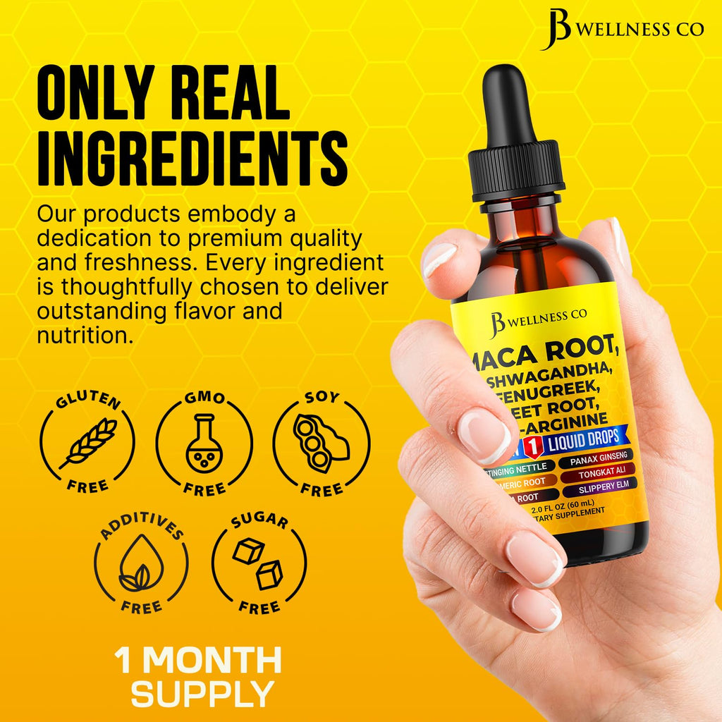Organic Maca Root Liquid Drops with Ashwagandha 2oz E93077