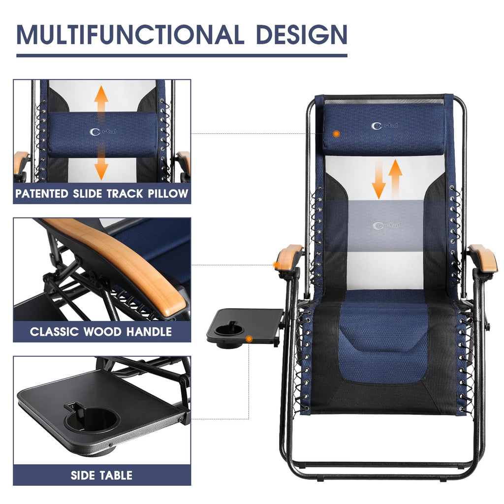 Oversized Mesh Zero Gravity Reclining Patio Chairs, 2 Pack M1321