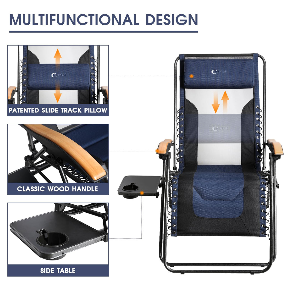 Oversized Mesh Zero Gravity Reclining Patio Chairs, 2 Pack M1321