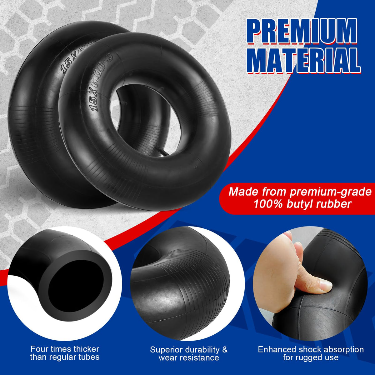2 Pack 15 x 6.00-6 Inner Tubes D56787