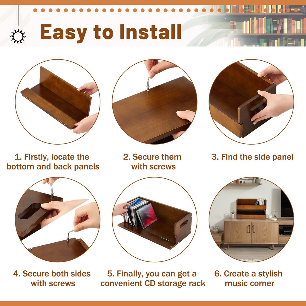 2 Set Wooden CD Storage Box K6388