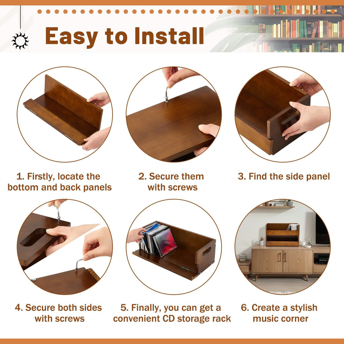 2 Set Wooden CD Storage Box K6388