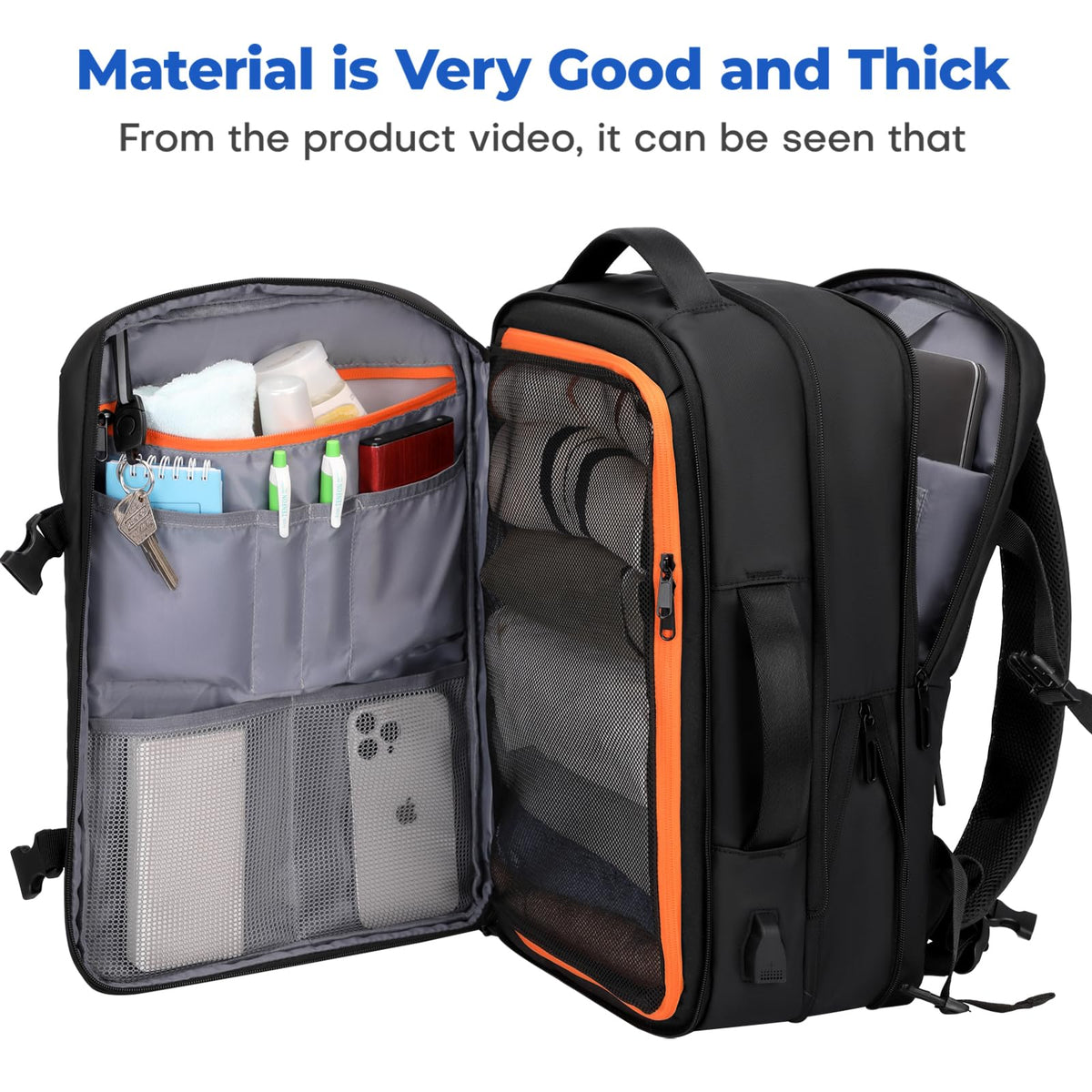 Carry On Travel Backpack Black S506136