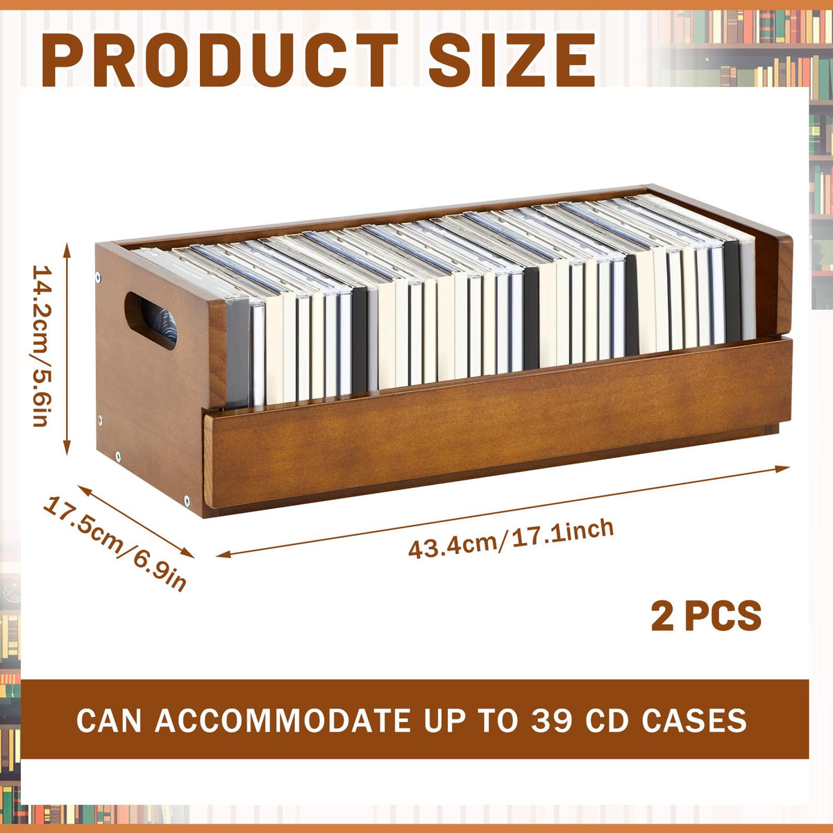 2 Set Wooden CD Storage Box K6388