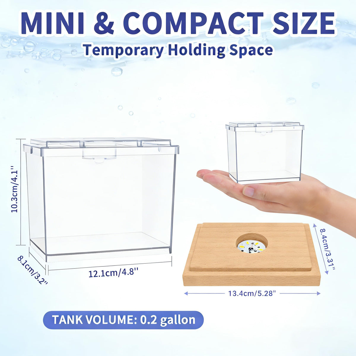 Mini Betta Fish Tank Kit with LED Light Base Q34041