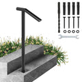 Black Steel Railing 330LBS Capacity Metal Handrails P7771