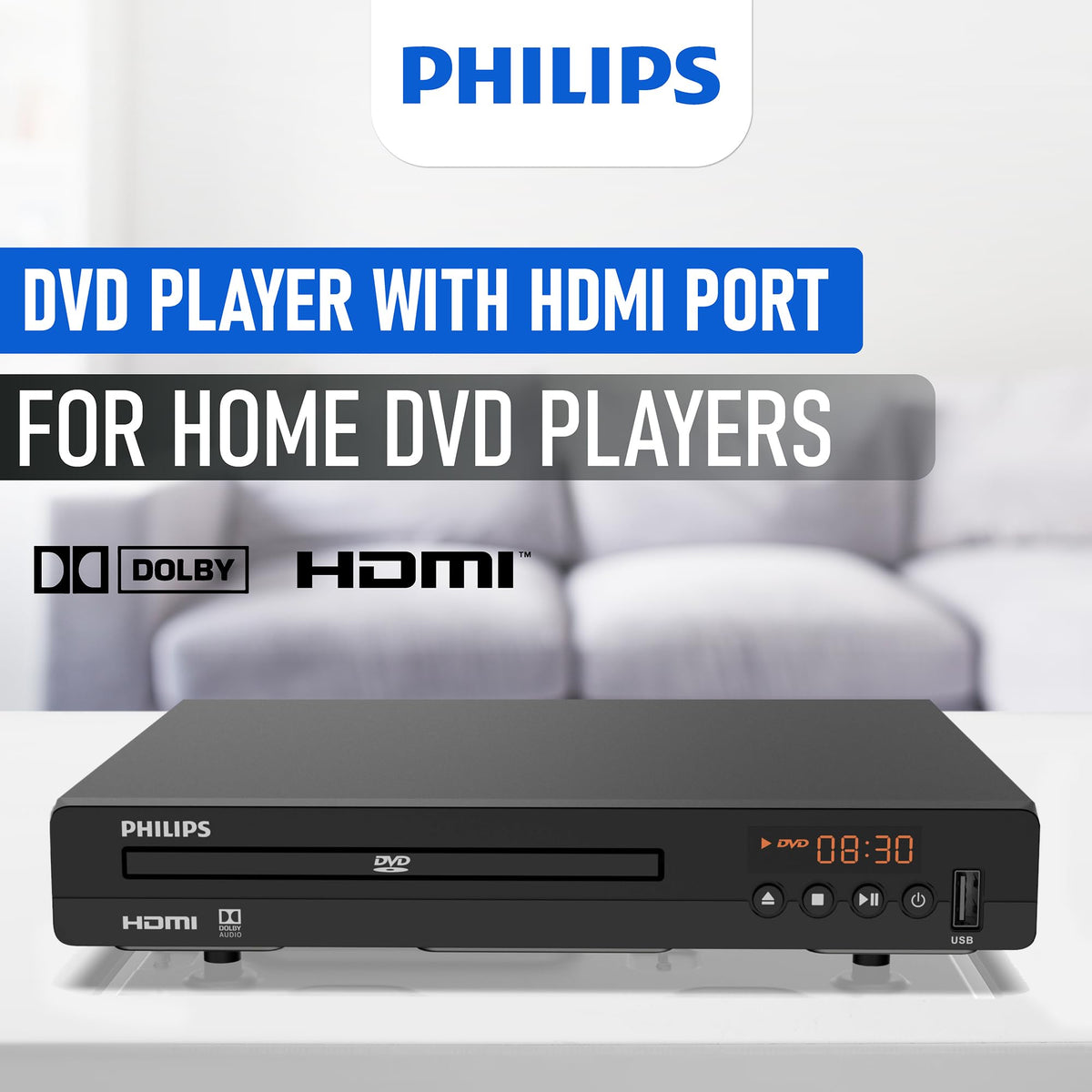 DVD Player with HDMI Port 1080P All Region USB Input Remote Control V6017