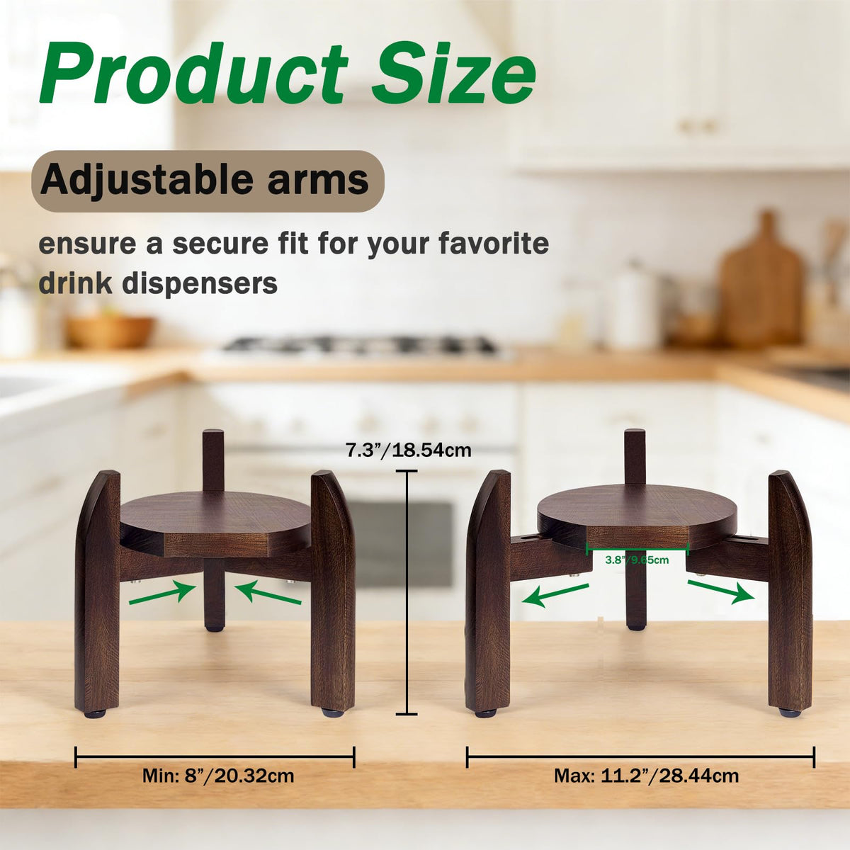 Adjustable Solid Wood Drink Dispenser Stand C865