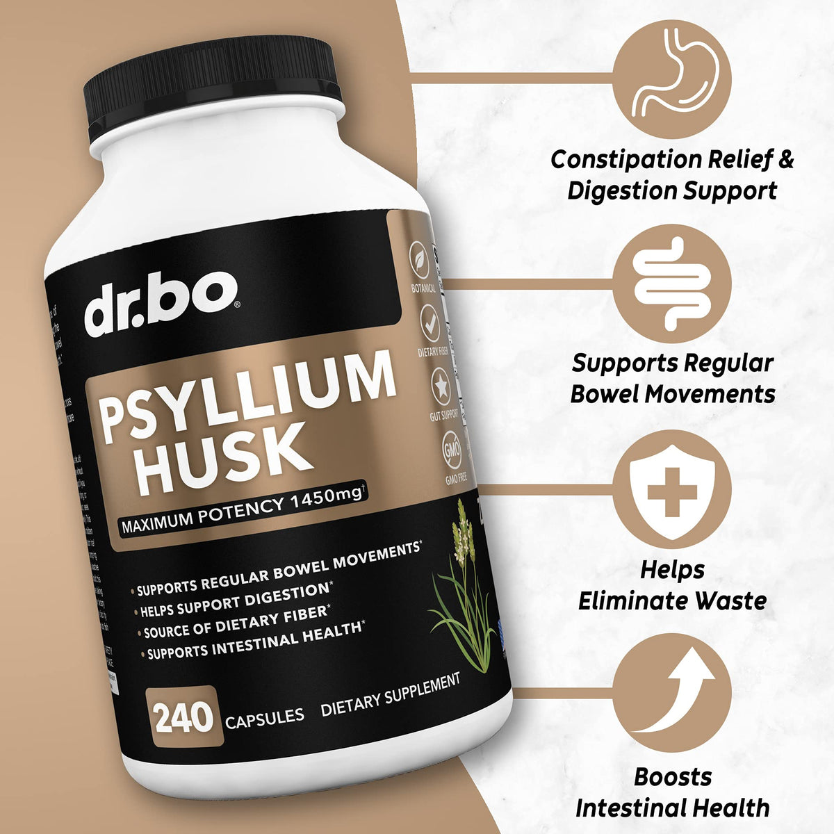 Psyllium Husk Capsule Fiber Supplement E863