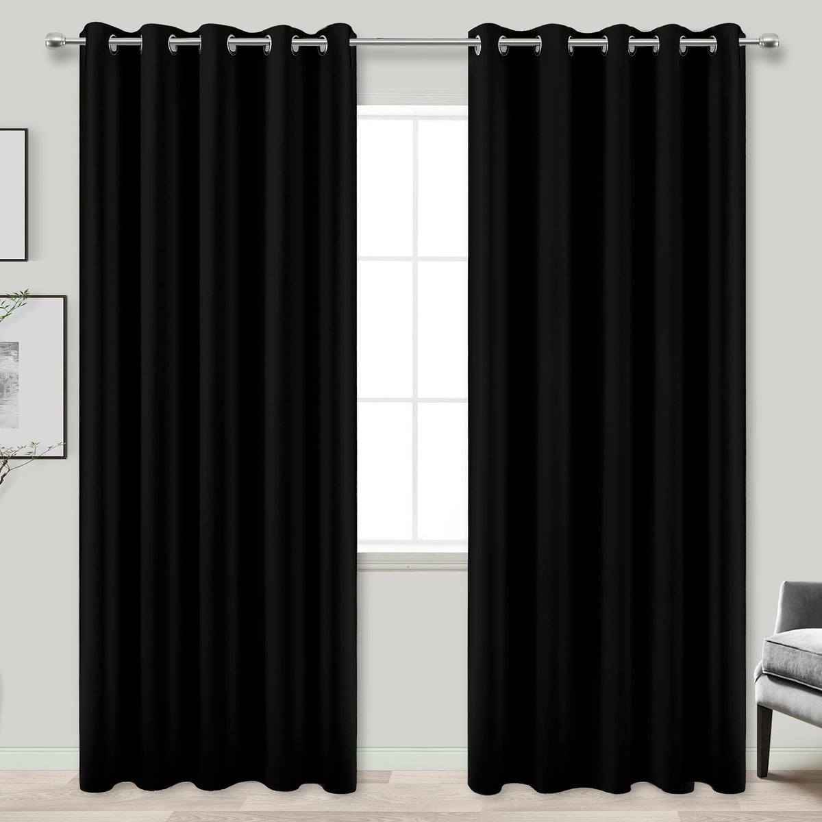 Blackout Curtains 72 Inch Extra Wide 2 Panels D80501