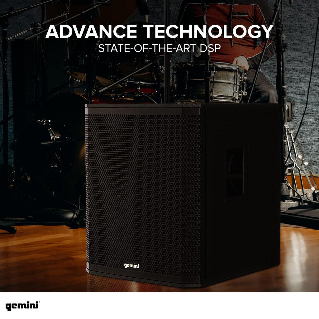 18" Powered Subwoofer, 1200 Watts, Bluetooth TWS B476