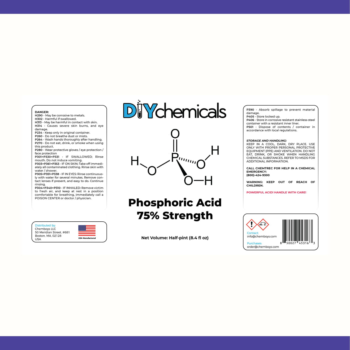 Phosphoric Acid 75% 1 Pint E7326